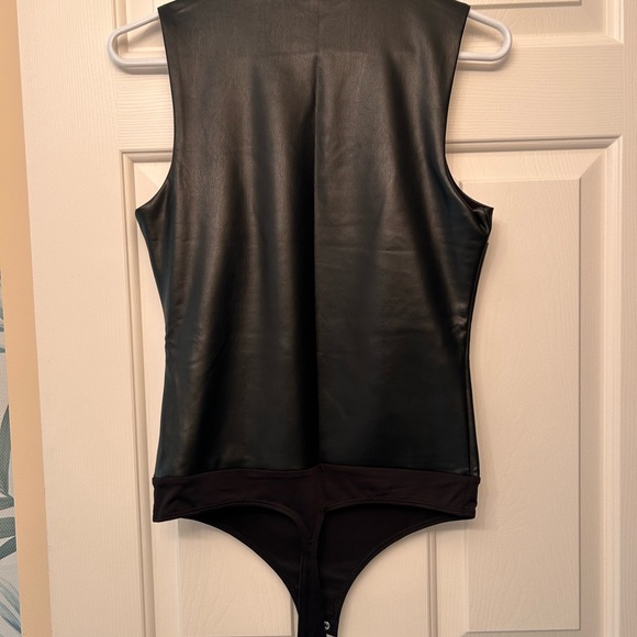 Express Black leather Body Contour Top - Picture 2 of 3